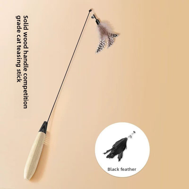 Interactive Feather Teaser Wand for Cats