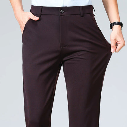 Mens Business Casual Straight Leg Trousers