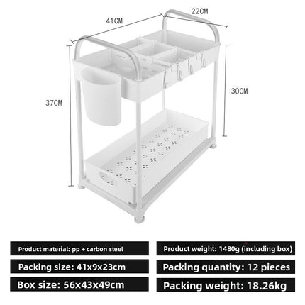 Ready-Made Pull-Out Drawer Kitchen Cabinet under the Sink Storage Rack