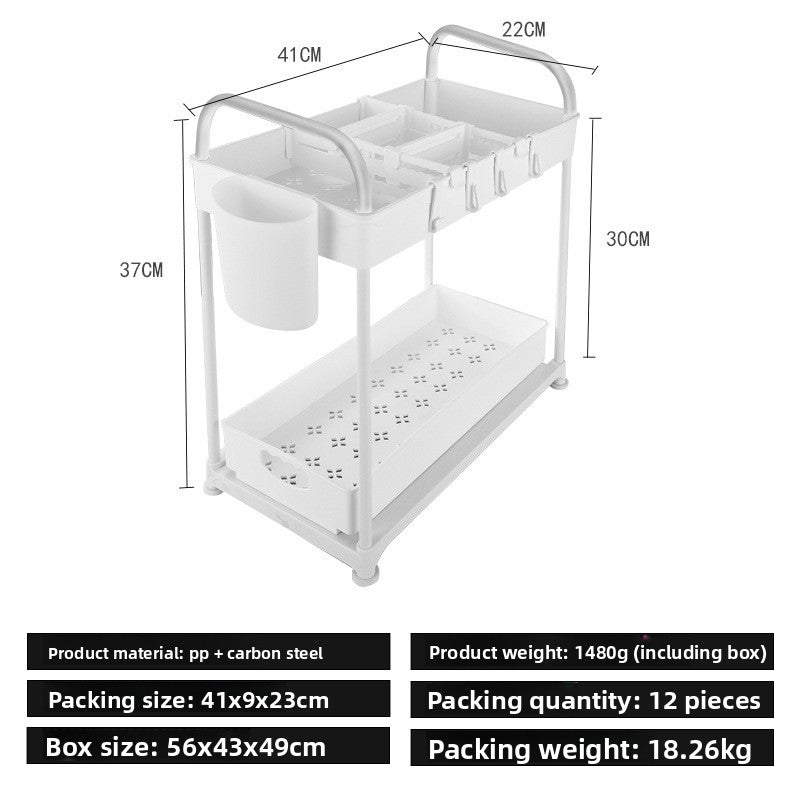 Ready-Made Pull-Out Drawer Basket Kitchen Cabinet Storage Rack under the Sink Storage Rack Organizing Rack Removable