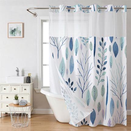 Digital Print Leaf Shower Curtain