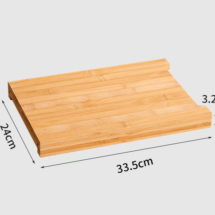 Bamboo Kitchen Cutting Board with Drawer for Food Preparation