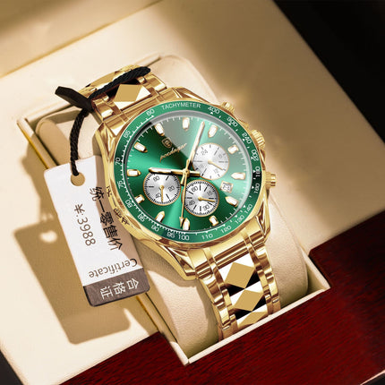 Swiss brand multifunctional men's watch steel band luminous quartz watch live foreign trade explosions a generation of hair