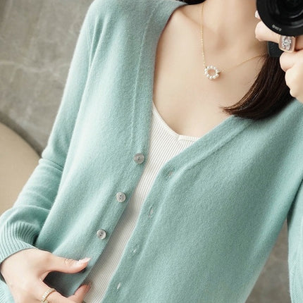 Womens V-Neck Knit Cardigan