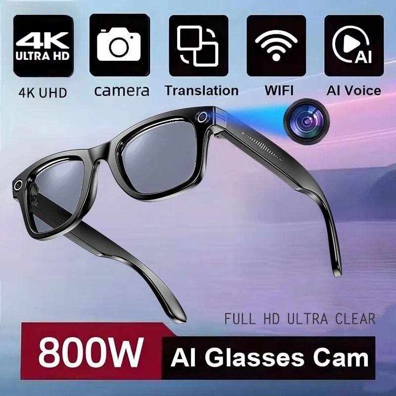AI Smart Glasses with Camera and Color-Changing Lenses