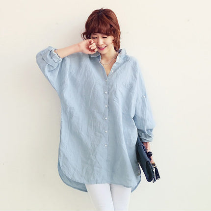 Womens Loose Fit Linen Shirt
