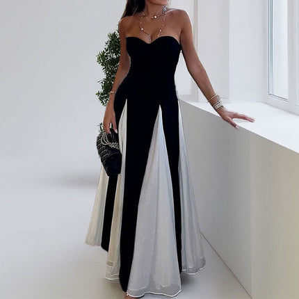 Elegant Casual Colorblock Strap Dress for Women