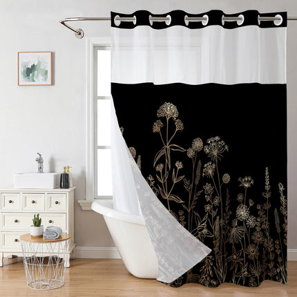Double Layer Floral Shower Curtain