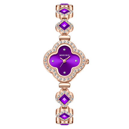 Four-leaf clover bracelet quartz watch