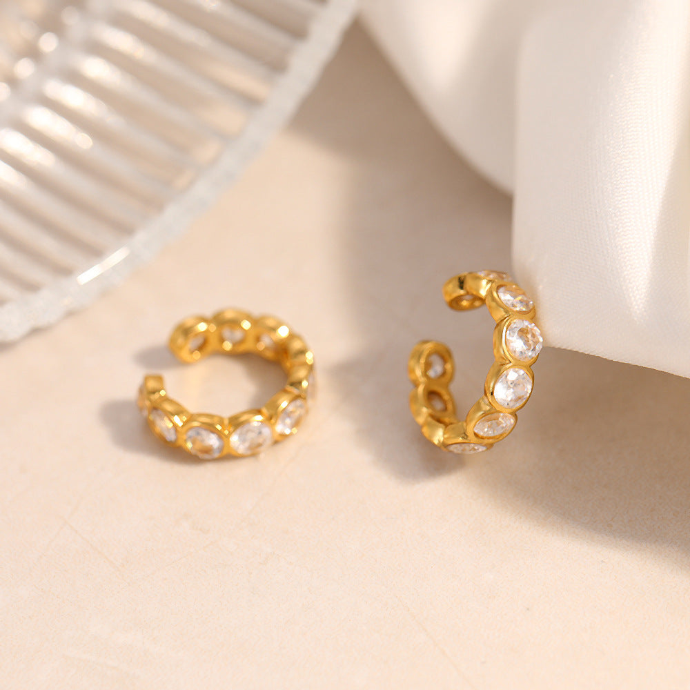 Minimalist Gold Plated Zirconia Ear Cuff