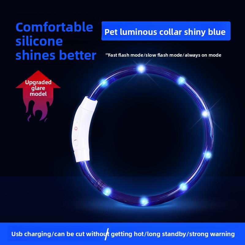 Dog and cat glow-in-the-dark collars