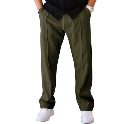 Mens Loose Fit Straight Leg Casual Pants