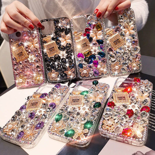 Luxury Rhinestone iPhone Case Perfume Bottle Design