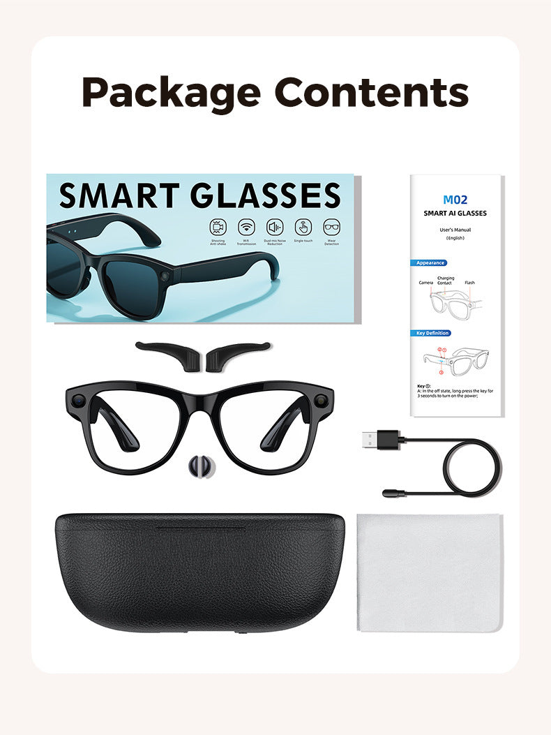 Smart glasses with a charging case