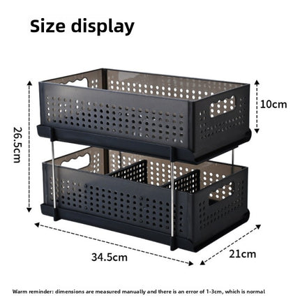 Foldable Double Layer Storage Organizer Basket