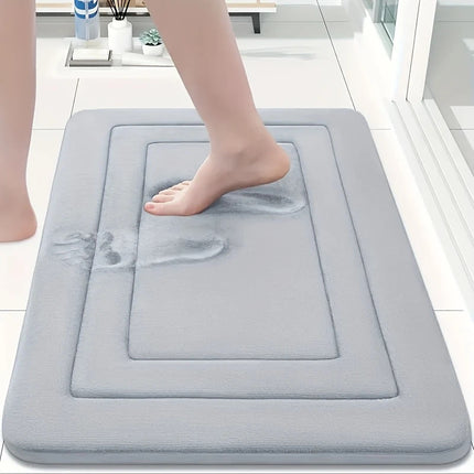 Back Pattern Coral Fleece Bathroom Floor Mat