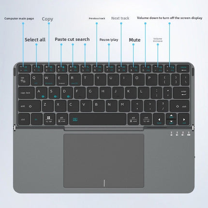 Wireless Bluetooth Folding Keyboard with Detachable Stand
