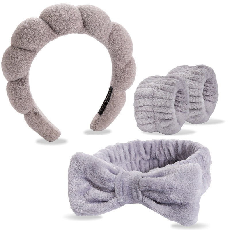 Four-piece set of face washing headbands and hair hoops