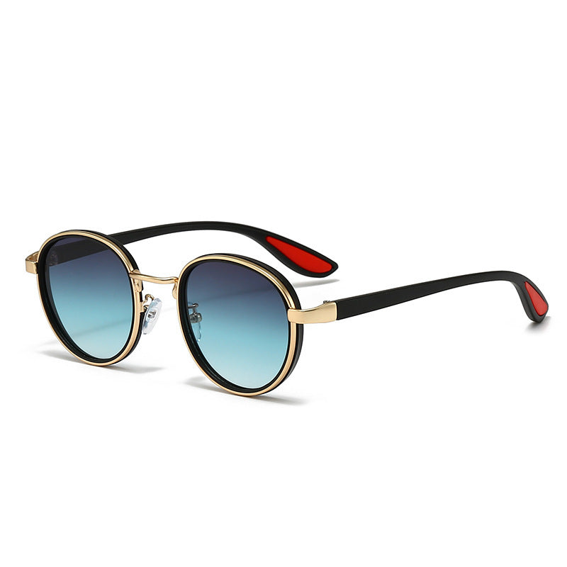 Retro Casual Gold-Rimmed Round Sunglasses
