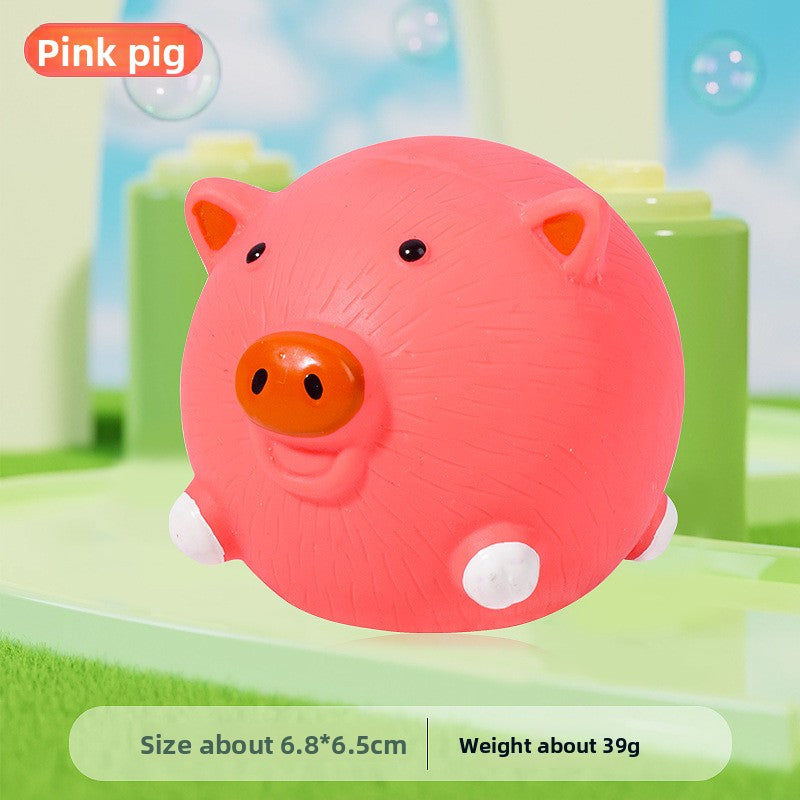 Latex Squeaky Animal Ball Pet Toy