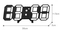 3D Remote Control Black LED Electronic  Hung And Can Stand Wall Clock