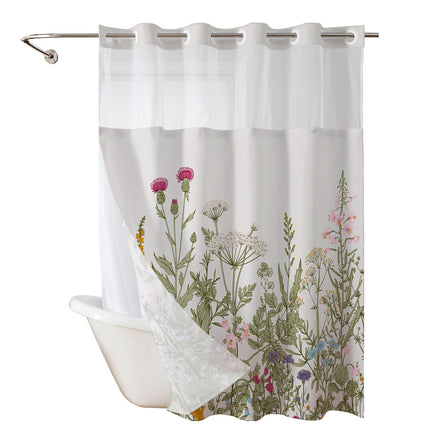 Double Layer Floral Shower Curtain