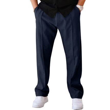 Mens Loose Fit Straight Leg Casual Pants