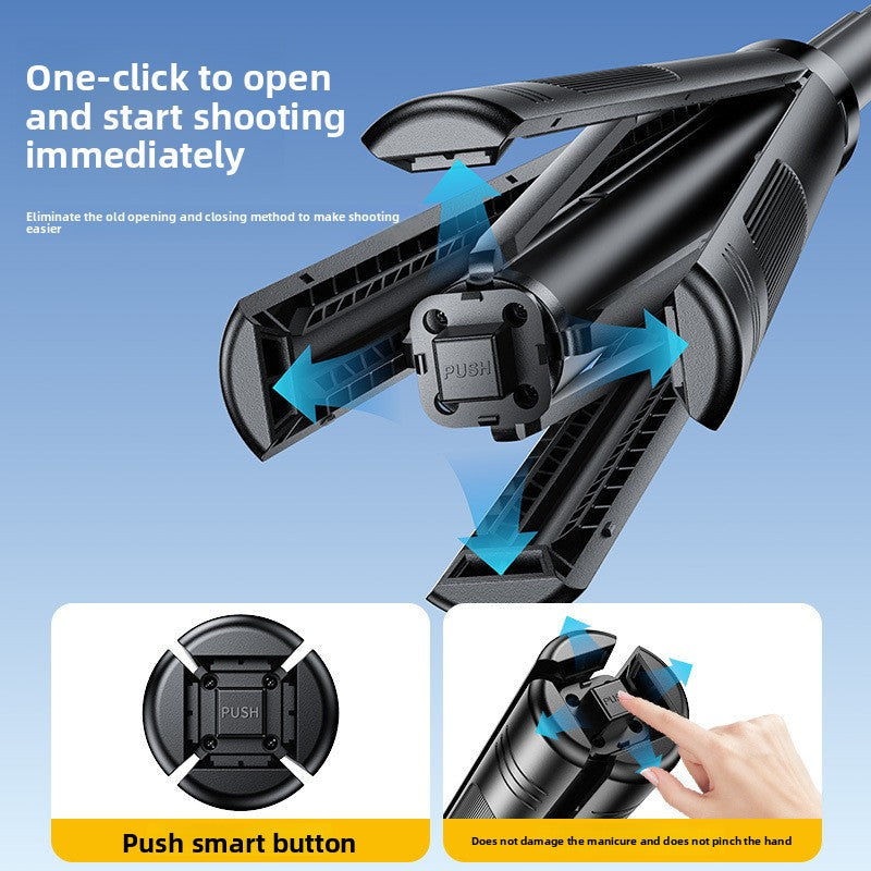 Adjustable Bluetooth Selfie Stick Tripod with Fill Light