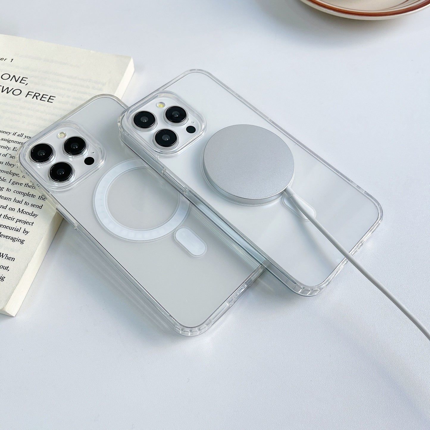 Magnetic Suction Phone Case Transparent Protective Cover