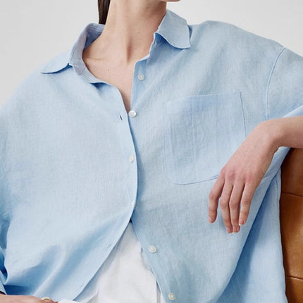 Women's Linen Shirt Long Sleeve Relaxed Fit