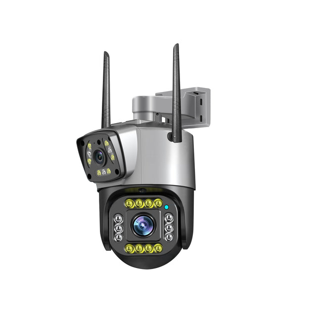 Dual Lens Home Security Camera with Voice Intercom