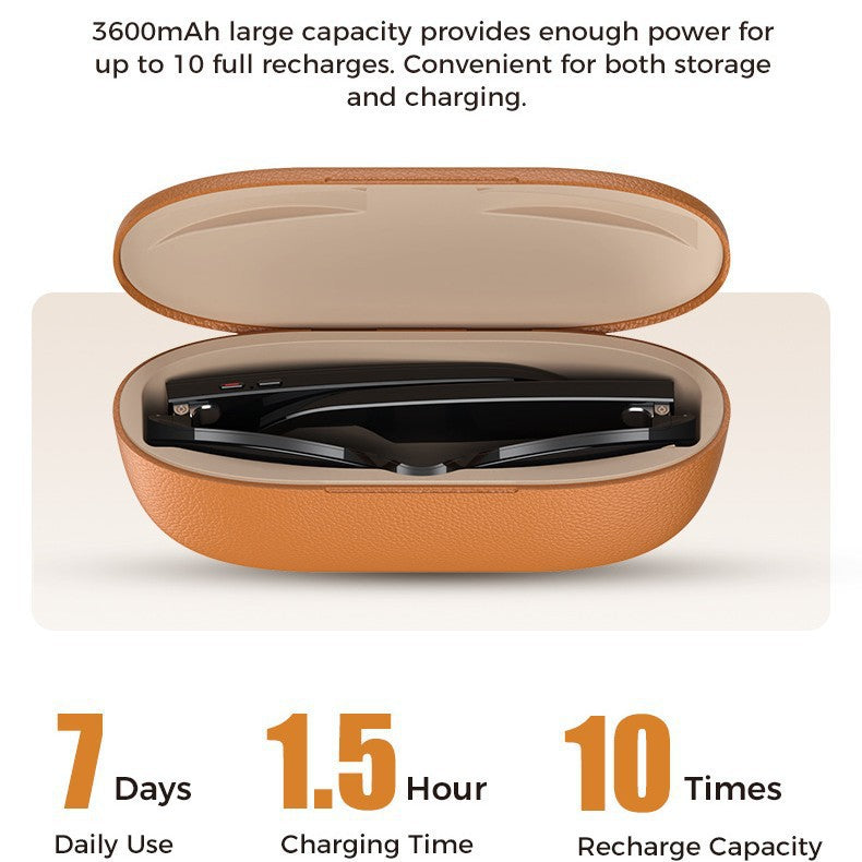 Smart glasses with a charging case