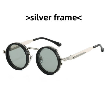Adjustable Polarized Sunglasses Steampunk Round Metal Frame