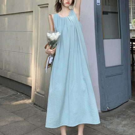 Sleeveless Vest Dress with Hanging Neck Strap