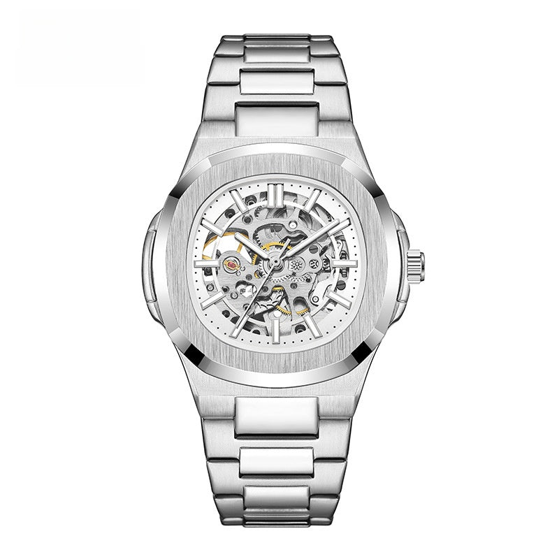 Double-sided hollowed-out luminous men's watch
