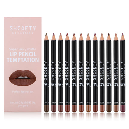 12-Color Matte Lipstick and Liner Set