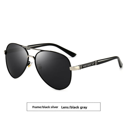 Metal Polarized Sunglasses Retro Large Frame Driving Glasses