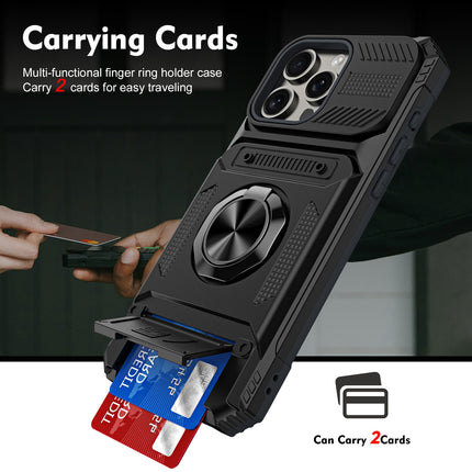 Magnetic Phone Case with Card Slot and Ring Holder