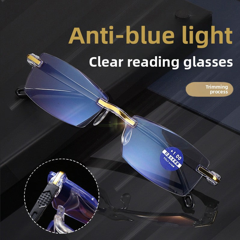 Frameless Blue Light Reading Glasses with Smart Zoom