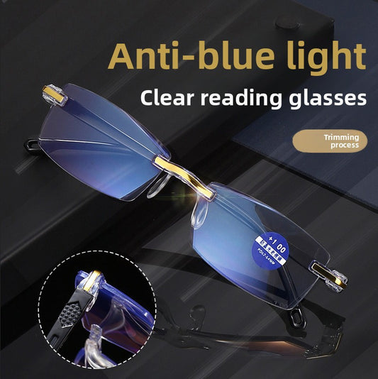 Frameless Blue Light Reading Glasses with Smart Zoom