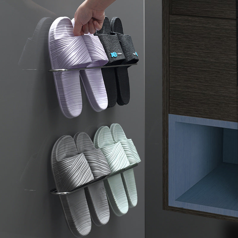 Bathroom Slippers Rack Free Perforation Folding Shoe Rack