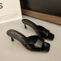 All-matching Stiletto Patent Leather High Heel Slippers