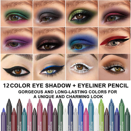 14-Color Waterproof Eyeliner Gel Pen with Pearl Finish