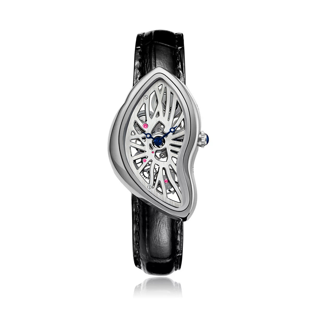 Medieval Melted Twist Design Leather Strap Watch