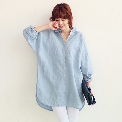Womens Loose Fit Linen Shirt