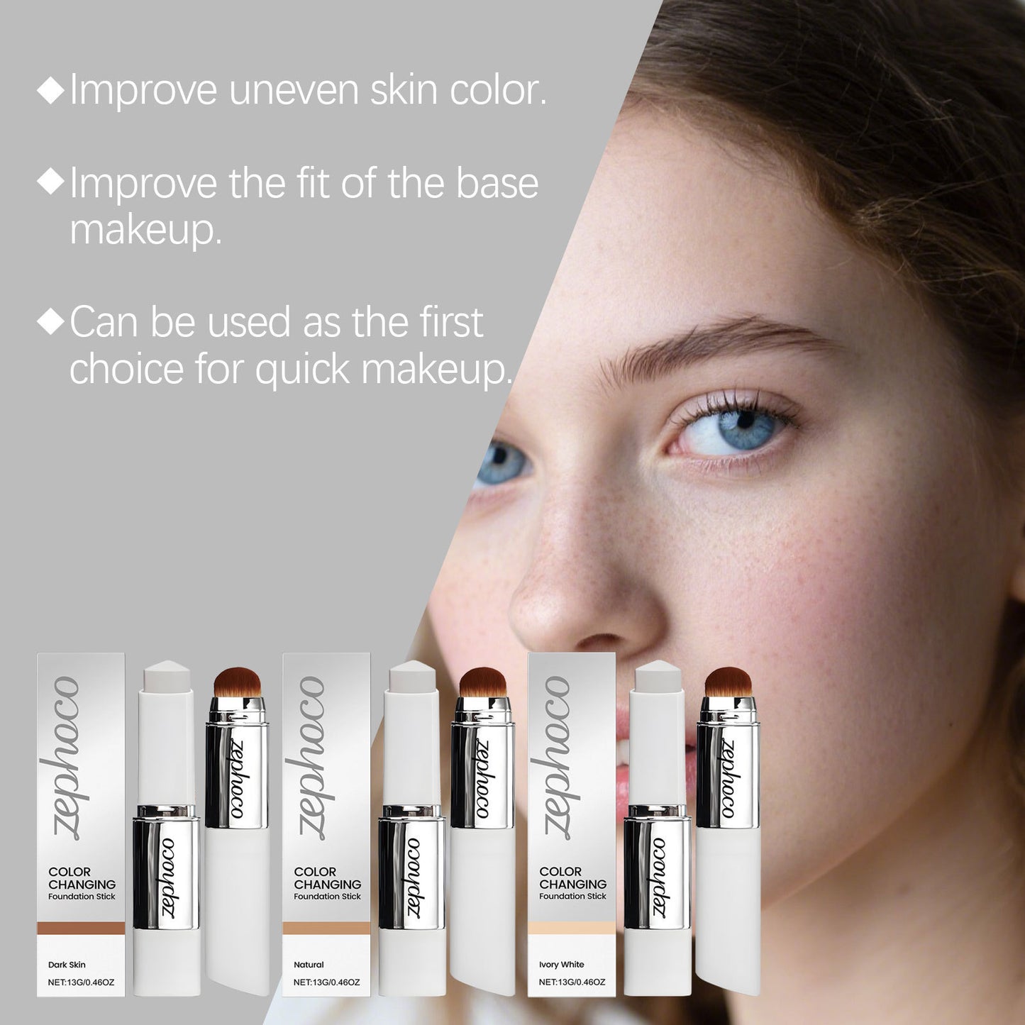 Dual-Ended Foundation Stick with Brush