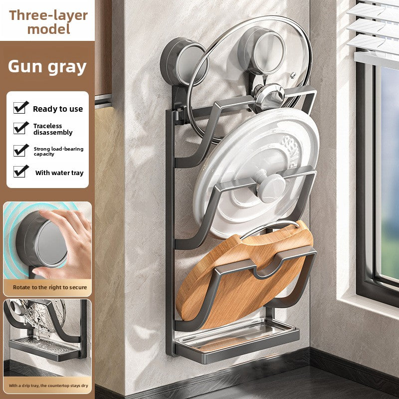 Suction Cup Wall Mount Kitchen Organizer Rack