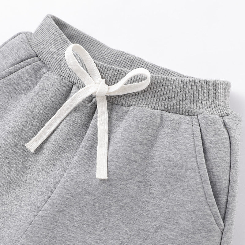 بنطال رياضي للأطفال من الصوف الناعم بتصميم جرافة حفارة