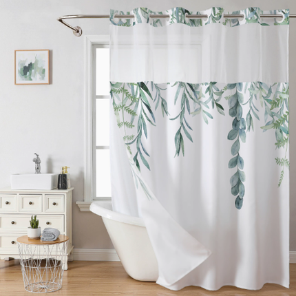 Digital Print Leaf Shower Curtain