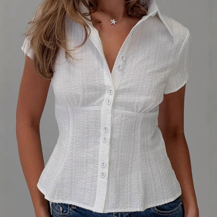 Womens Double Button Casual Shirt